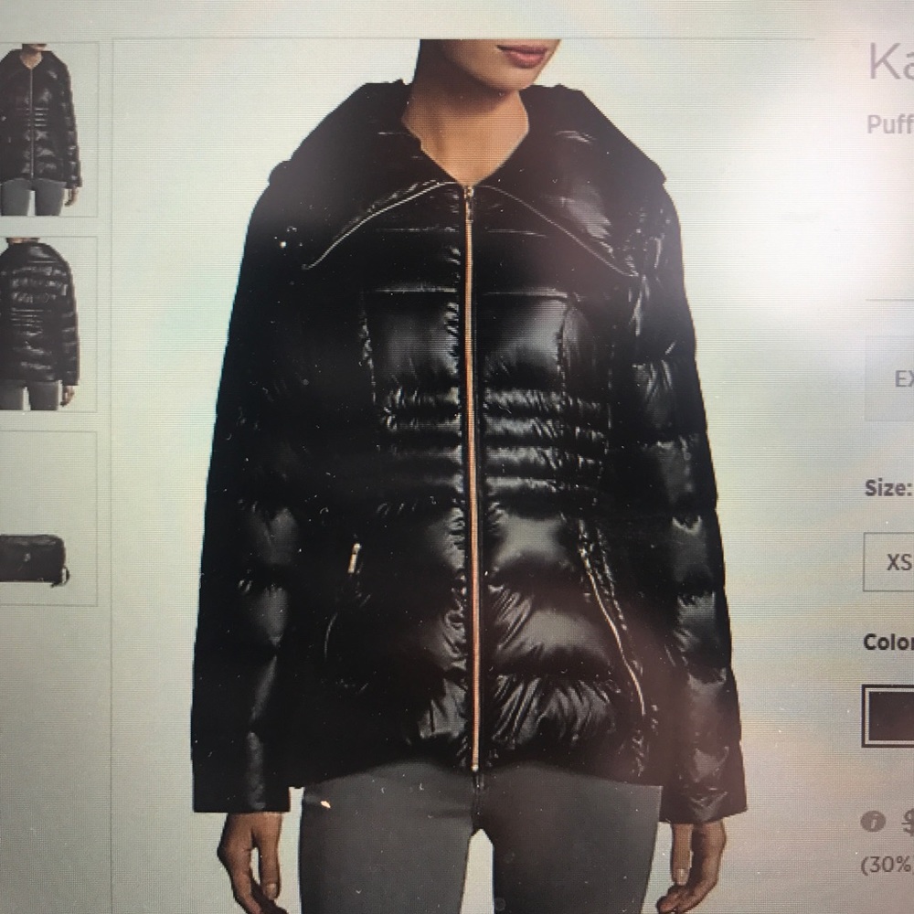 Karl Lagerfeld Black Down Puffer Coat